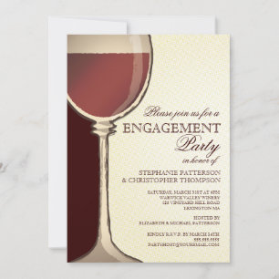Wedding Engagement Party Aged Wine Themed Invitation