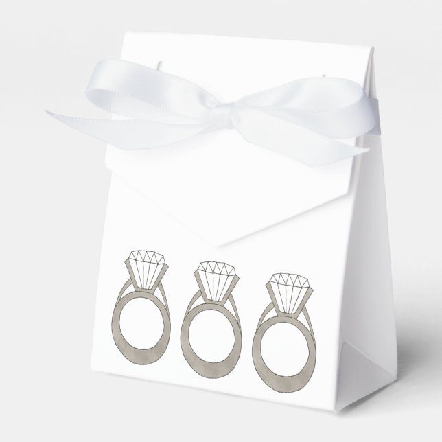 Wedding Engagement Party Bridal Shower Diamond Favor Boxes (Front Side)