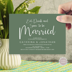 Wedding Engagement Party, Handwriting Script Invitation