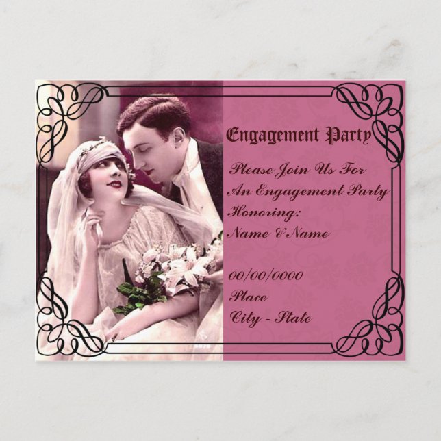 wedding,engagement party invitation postcard (Front)