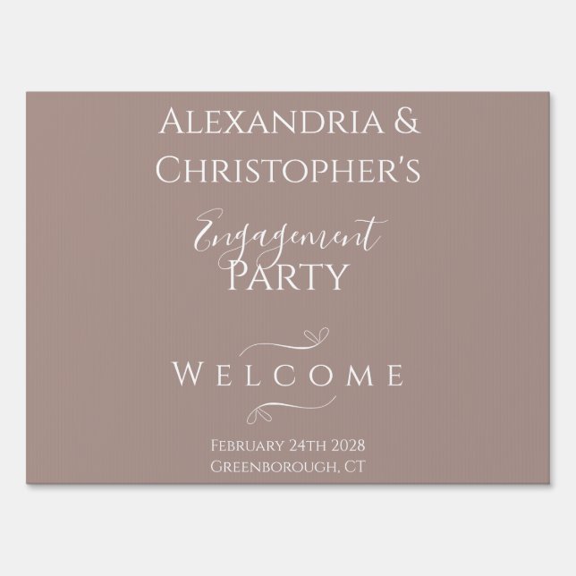 Wedding Engagement Party Modern Chic Welcome Sign (Front)