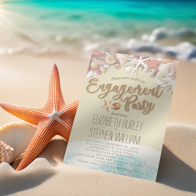 Wedding Engagement Party Summer Beach Starfish Invitation (Creator Uploaded)