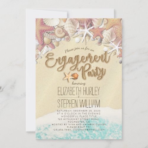 Wedding Engagement Party Summer Beach Starfish Invitation