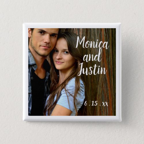Wedding Engagement Photo Couples Names Date Button