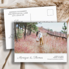 Wedding Engagement Photo Save Date Website Info An Announcement Postcard