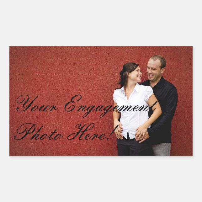 Wedding Engagement Photo Stickers Rectangle (Front)