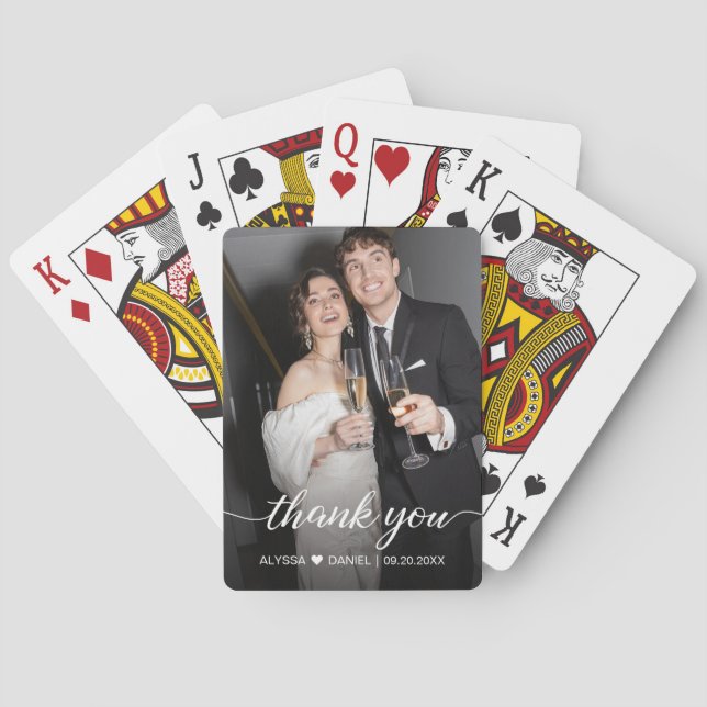 Wedding Engagement Photo Thank You Favor Poker Cards (Back)