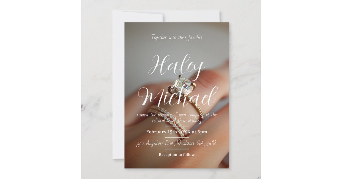 Wedding Invitations With Rings Wedding Engagement Rings Invitation | Zazzle