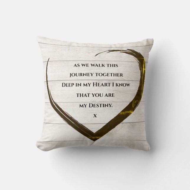 Wedding Engagement  Rustic Heart Quote Throw Pillow (Front)