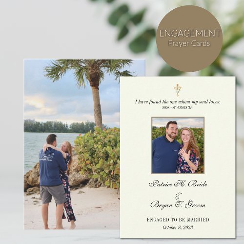 Wedding Engagement Scripture Photo Prayer Card