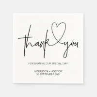 Wedding Engagement Thank You Table Napkin Set