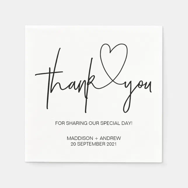 Wedding Engagement Thank You Table Napkin Set | Zazzle