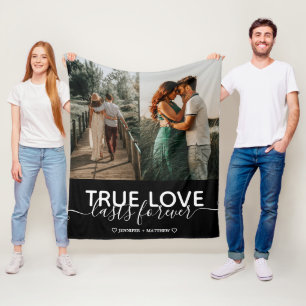 Wedding Engagement True Love Couple Photo Fleece Blanket