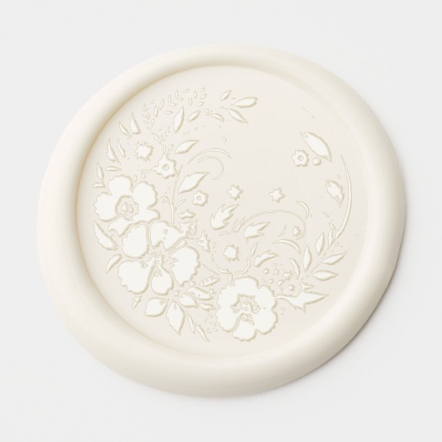 Wedding Engagement Wildflower Wax Seal Stickers (Front)