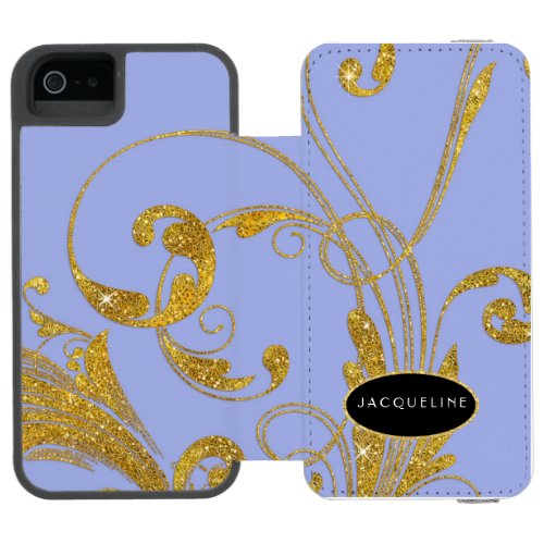 Wedding Engraved Foliage Scroll Swirl Flourishes Wallet Case For iPhone SE55s