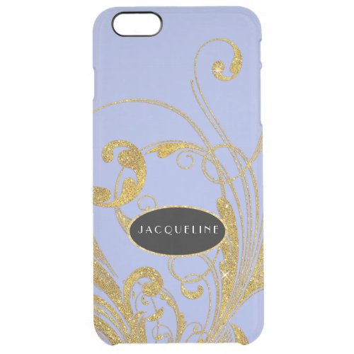 Wedding Engraved Foliage Scroll Swirl Flourishes Clear iPhone 6 Plus Case