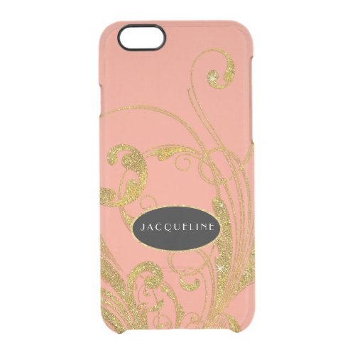 Wedding Engraved Foliage Scroll Swirl Flourishes Clear iPhone 66S Case