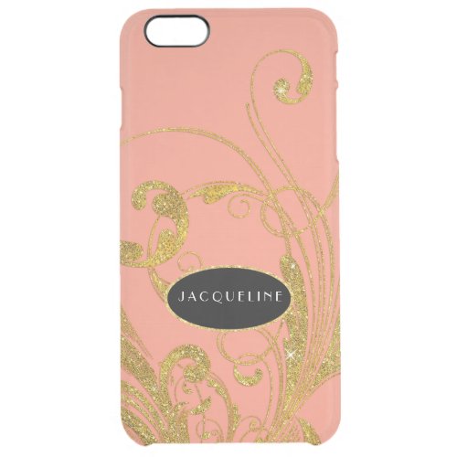 Wedding Engraved Foliage Scroll Swirl Flourishes Clear iPhone 6 Plus Case