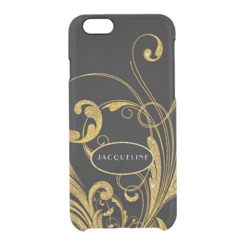 Wedding Engraved Foliage Scroll Swirl Flourishes Clear iPhone 66S Case
