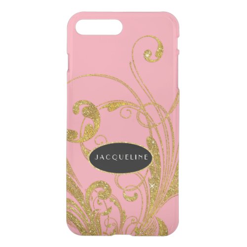 Wedding Engraved Foliage Scroll Swirl Flourishes iPhone 8 Plus7 Plus Case