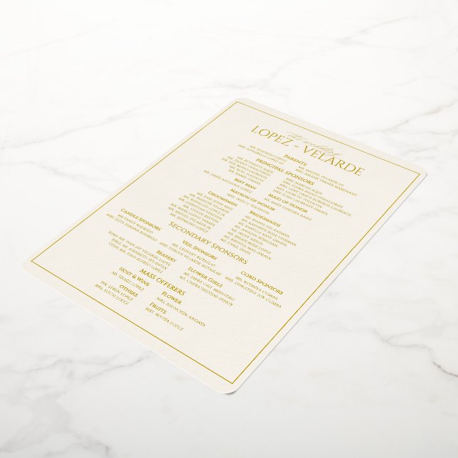 WEDDING ENTOURAGE PAGE FOIL INVITATION (Rotated)