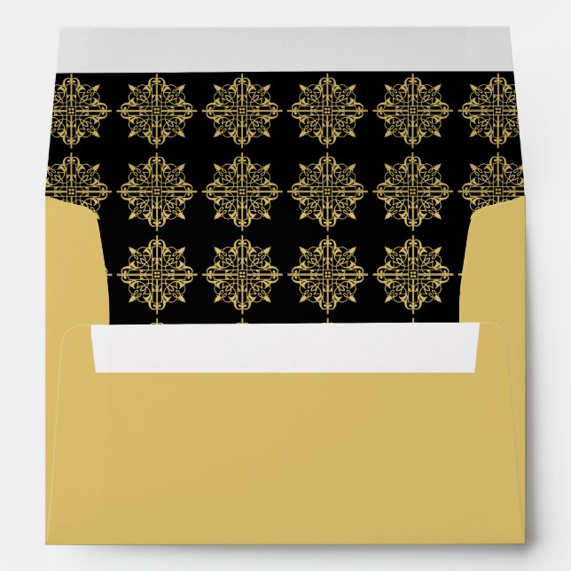 Wedding Envelop | Art Deco Gold Envelope (Back (Bottom))