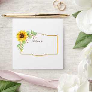 Wedding envelope boho sunflowers summertime