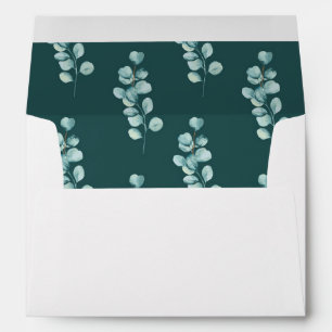 Wedding Envelope Eucalyptus Leaves Green Simple