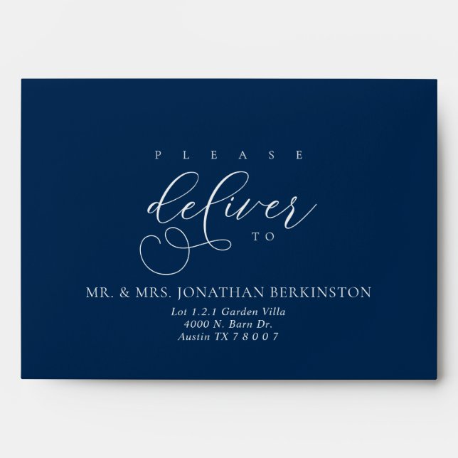 Wedding Envelope in Modern Minimalist themed (Front)