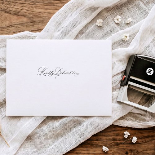 Wedding Envelope Kindly Deliver to Elegant Script Self-inking Stamp