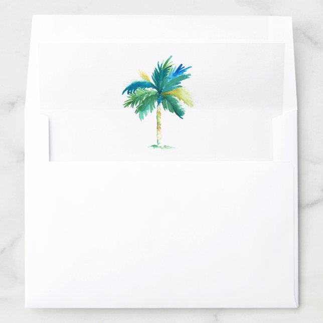 Wedding Envelope Liners Watercolor Palm Tree (In Envelope)