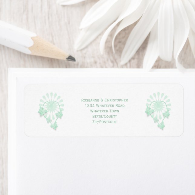 Wedding Envelope Return Address Label Butterflies (Insitu)