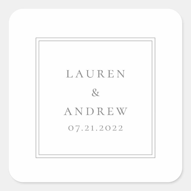 Wedding Envelope Seals Gray Modern Minimalist (Front)