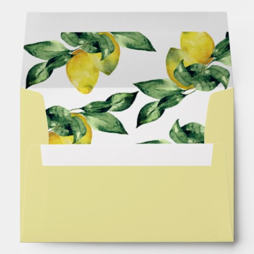 Wedding Envelopes Modern Custom Yellow With Lemons