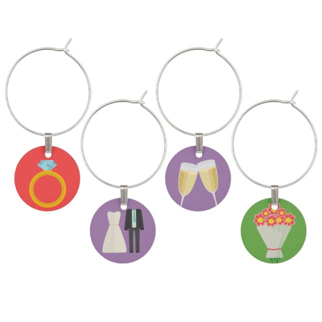 Wedding Essentials Wine Glass Charm (Staggered)