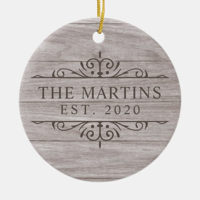 Wedding Established Newlywed Ceramic Ornament (Front)