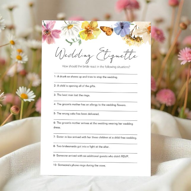 Wedding Etiquette | Boho Bridal Shower Game Card (Creator Uploaded)