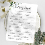 Wedding Etiquette Funny Bridal Shower Game Invitation<br><div class="desc">If you're searching for a fun bridal shower game,  look no further than the "Wedding Etiquette Game"! This game is the perfect choice for any bride-to-be and will surely be a hit among guests.</div>