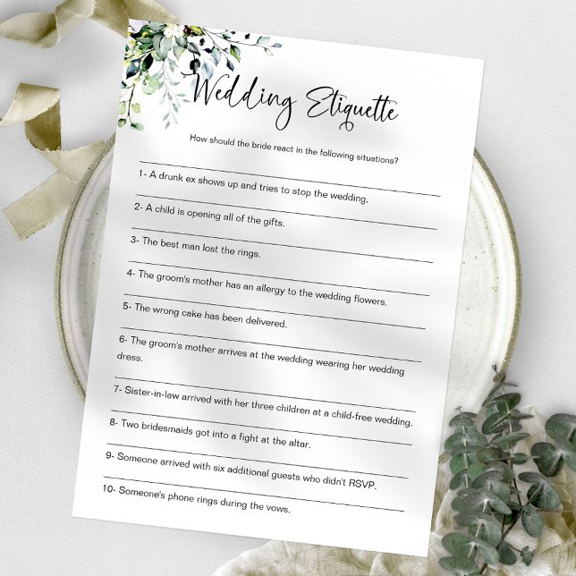 Wedding Etiquette Funny Bridal Shower Game Invitation (Creator Uploaded)