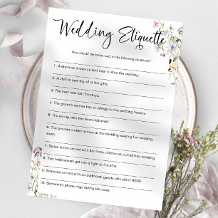 Wedding Etiquette Funny Bridal Shower Game Invitation