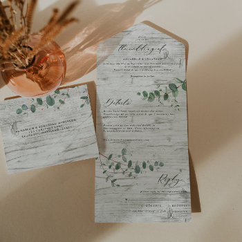 Wedding Eucalyptus Botanical Modern Invite   Rsvp by paper_petal at Zazzle