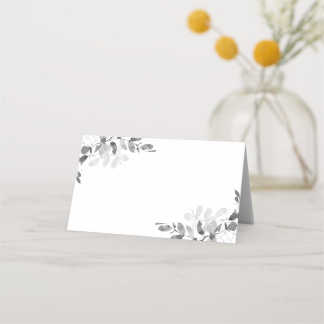 Wedding Eucalyptus Greenery Blank Place Card (Back)