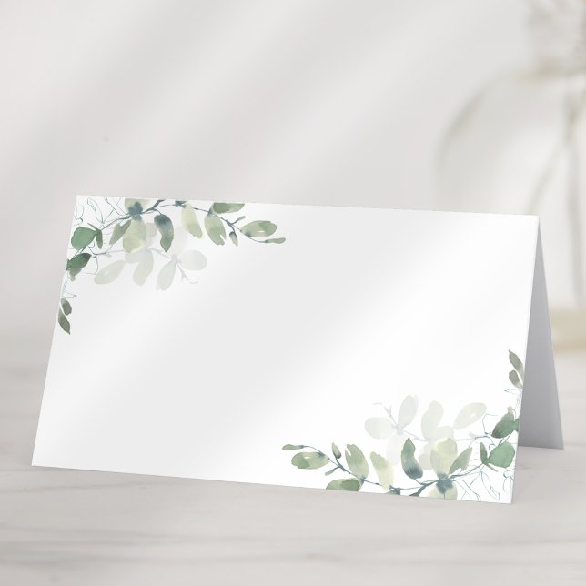 Wedding Eucalyptus Greenery Blank Place Card (Creator Uploaded)