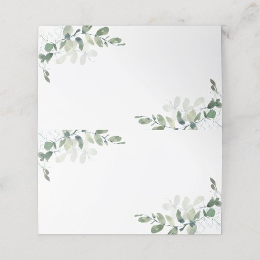 Wedding Eucalyptus Greenery Blank Place Card | Zazzle