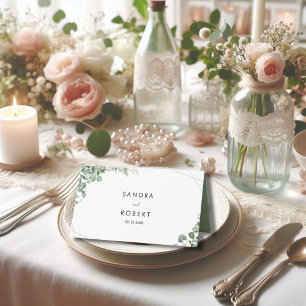 Wedding eucalyptus greenery boho place card
