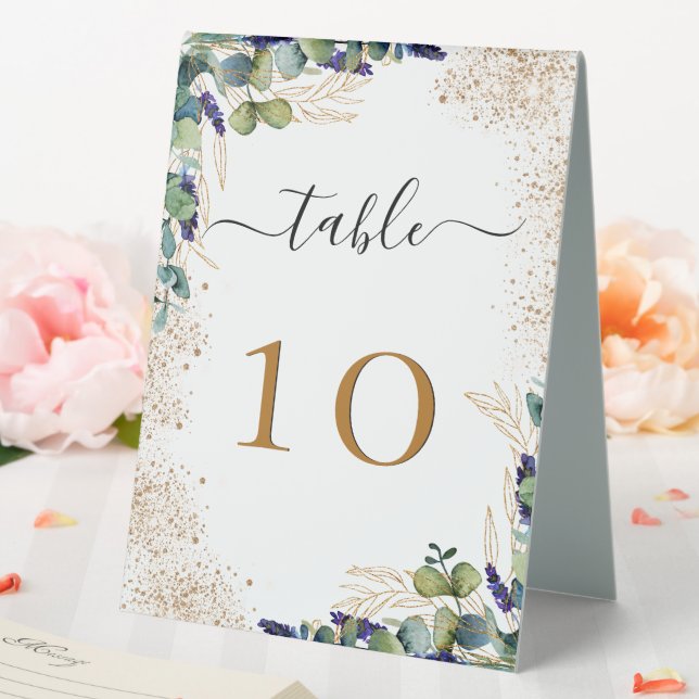 Wedding eucalyptus greenery elegant table number tent (In SItu (Wedding))