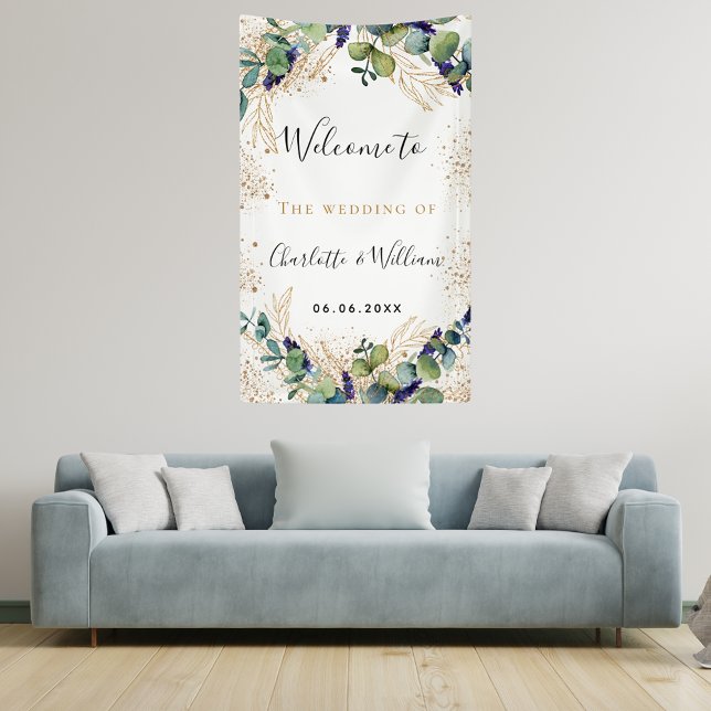Wedding eucalyptus greenery elegant welcome banner (Creator Uploaded)