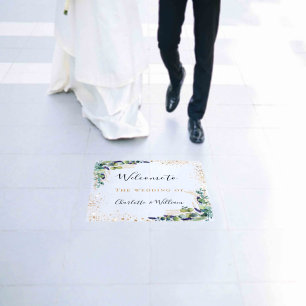 Wedding eucalyptus greenery elegant welcome floor decals