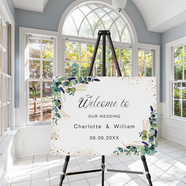 Wedding eucalyptus greenery elegant welcome foam board (Creator Uploaded)