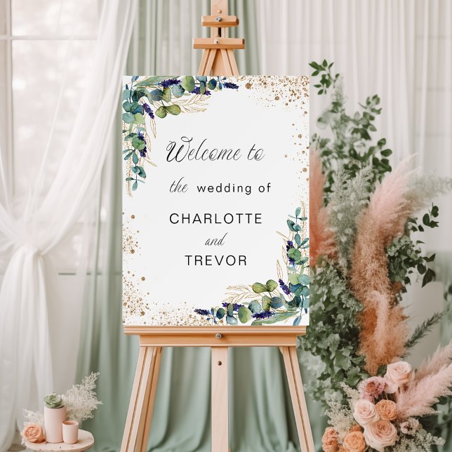 Wedding eucalyptus greenery elegant welcome foam board (Creator Uploaded)